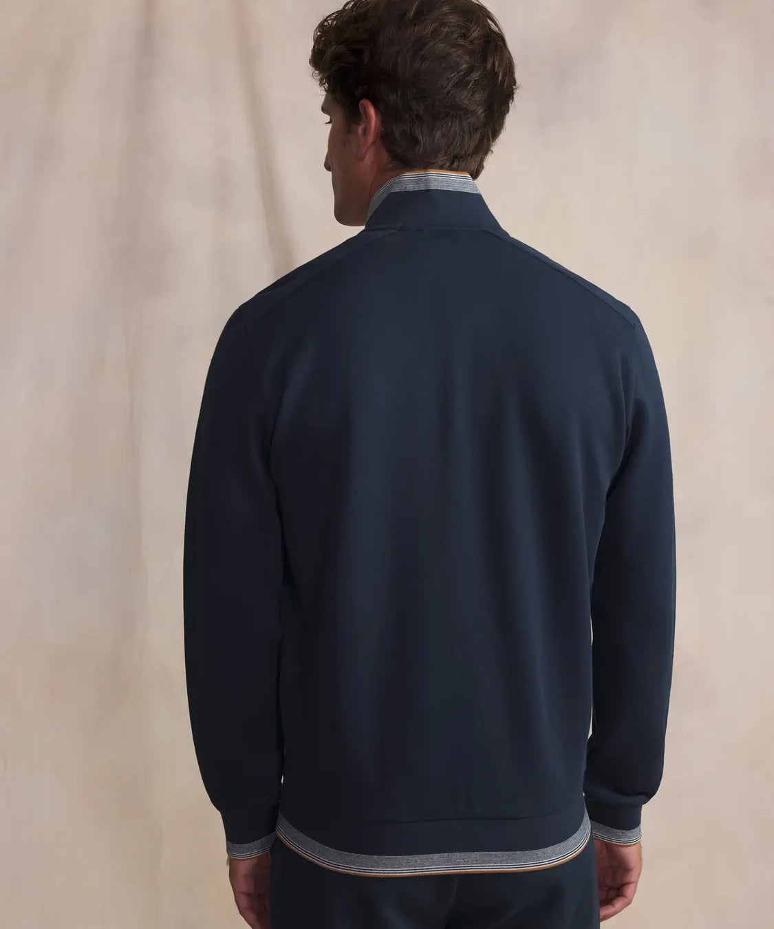 Sweat zippé à col montant Leanngil - Marine - TBS HOMME