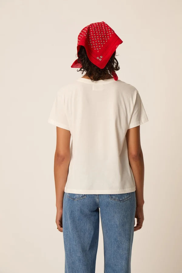 Vue de dos du t-shirt écru à manches courtes Ilian DES PETITS HAUTS
