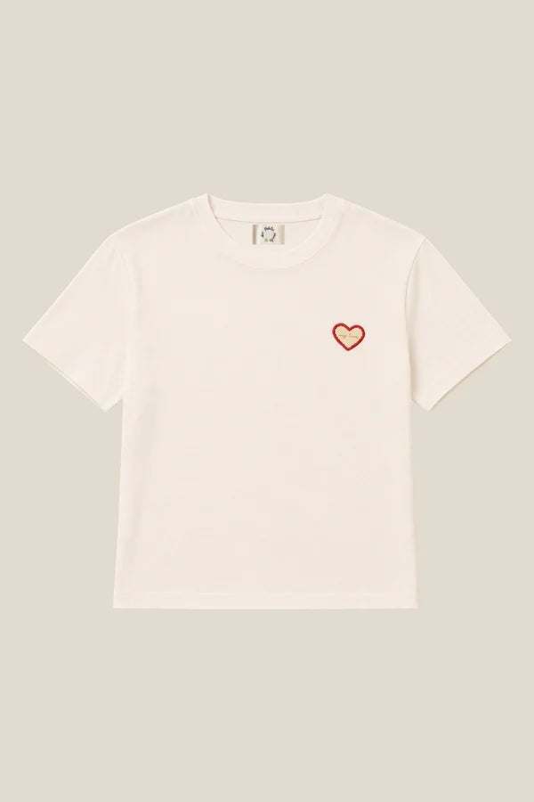 Vue à plat du t-shirt col rond écru Ilian DES PETITS HAUTS