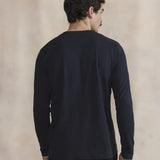 Vue de dos du t-shirt manches longues en jersey marine TBS HOMME Kysonlon