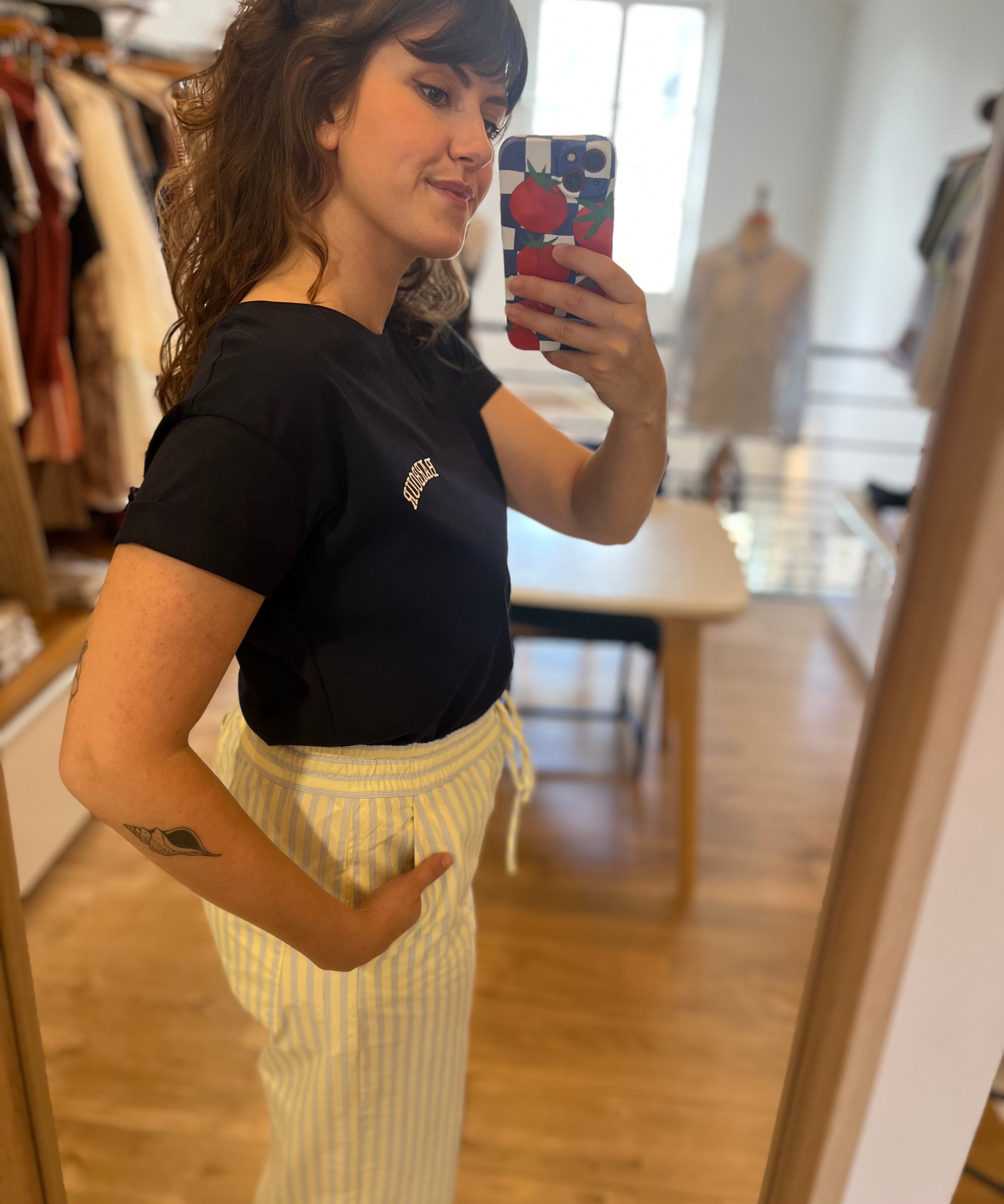 T-shirt ample en pur coton Bede - Marine - BARBOUR FEMME