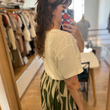 T-shirt basique oversize en coton flammé Zae - Ecru - DES PETITS HAUTS