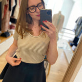 T-shirt basique rayé Plagny - Sable - SUN VALLEY FEMME