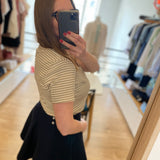 T-shirt basique rayé Plagny - Sable - SUN VALLEY FEMME