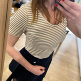 T-shirt basique rayé Plagny - Sable - SUN VALLEY FEMME