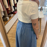 T-shirt col V à décor perles-bijou B310305 - Blanc - IKKS WOMEN