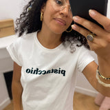 T-shirt en coton à message en velours Wylo - GRACE & MILA