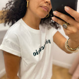 T-shirt en coton à message en velours Wylo - GRACE & MILA
