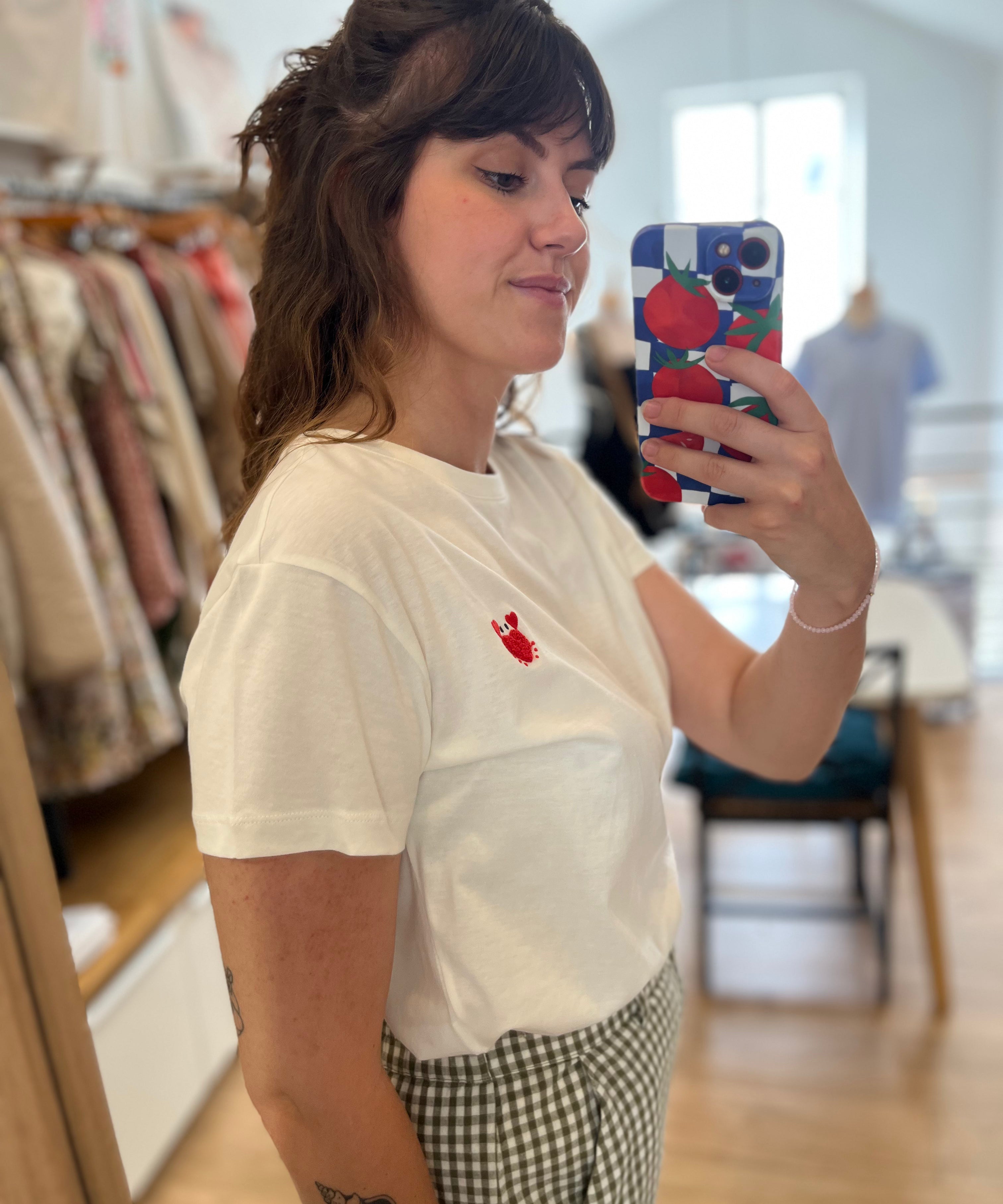T-shirt en coton avec broderie crabe Ilie - Ecru - DES PETITS HAUTS