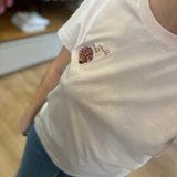 T-shirt en pur coton broderie coquillage Iliana - Rose poudré - DES PETITS HAUTS