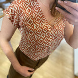 T-shirt imprimé Rocchi - Argile rouge - SUN VALLEY FEMME