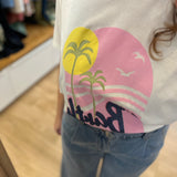 T-shirt imprimé à motif vagues et palmiers Raphae - Blanc cassé - IKKS WOMEN