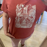 T-shirt imprimé en pur coton Plop - Argile rouge - SUN VALLEY FEMME