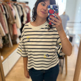 T-shirt marinière boxy Fionna - Indigo & Beurre - DES PETITS HAUTS