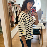 T-shirt marinière boxy Fionna - Indigo & Beurre - DES PETITS HAUTS