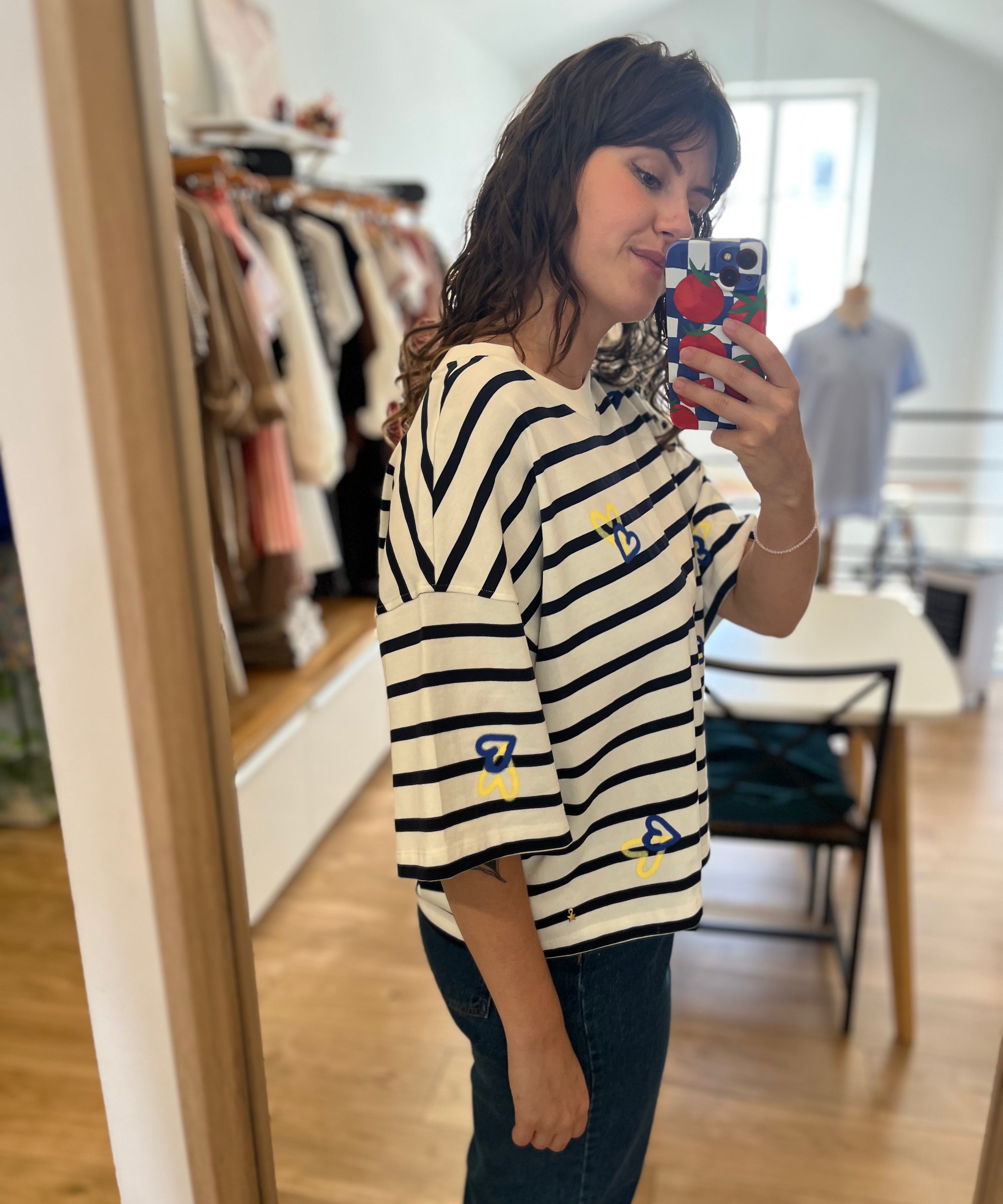 T-shirt marinière boxy Fionna - Indigo & Beurre - DES PETITS HAUTS