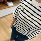T-shirt marinière boxy Fionna - Indigo & Beurre - DES PETITS HAUTS