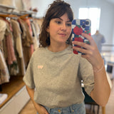 T-shirt oversize en coton Jerrypatch - Gris chiné - DES PETITS HAUTS