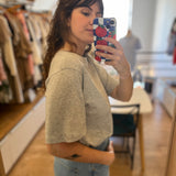 T-shirt oversize en coton Jerrypatch - Gris chiné - DES PETITS HAUTS