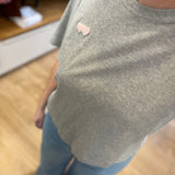 T-shirt oversize en coton Jerrypatch - Gris chiné - DES PETITS HAUTS