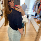 T-shirt oversize en lin col V Hanabelle - DES PETITS HAUTS