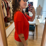 T-shirt oversize en lin col V Hanabelle - DES PETITS HAUTS