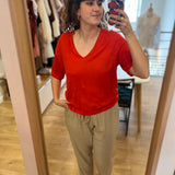 T-shirt oversize en lin col V Hanabelle - DES PETITS HAUTS