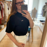T-shirt oversize en pur coton Marjorie - Noir - BARBOUR FEMME