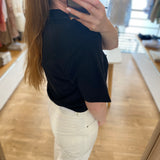 T-shirt oversize en pur coton Marjorie - Noir - BARBOUR FEMME