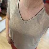 T-shirt uni oversize col V Pecetto - SUN VALLEY FEMME