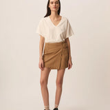 T-shirt basique oversize en coton flammé Zae - Ecru - DES PETITS HAUTS