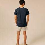 T-shirt basique uni en coton stretch Copra - Marine foncé - SUN VALLEY HOMME