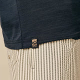 T-shirt basique uni en coton stretch Copra - Marine foncé - SUN VALLEY HOMME