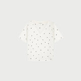 T-shirt col en V à motif cœur Phil - Blanc & Noir - FABIENNE CHAPOT