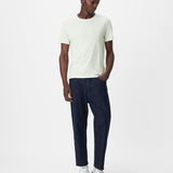 T-shirt col rond droit en coton bio - Vert amande - IKKS MEN