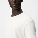 T-shirt droit en coton bio nid d'abeille M310043 - Ecru - IKKS MEN