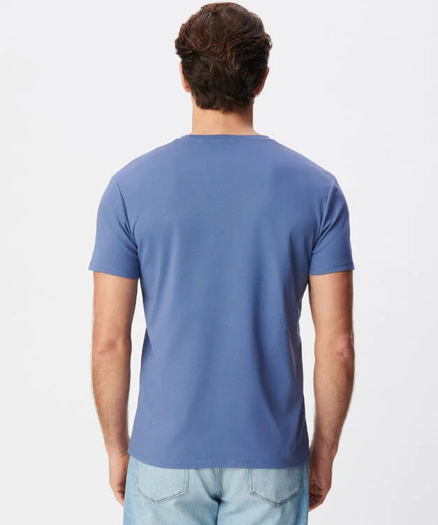 T-shirt droit sportchic pour homme M310123 - Bleu riviera - IKKS MEN