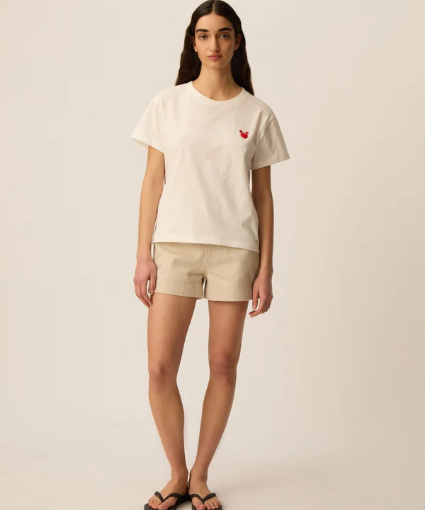 T-shirt en coton avec broderie crabe Ilie - Ecru - DES PETITS HAUTS