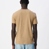 T-shirt en coton flammé à col roulotté pour homme M310003 - Beige foncé - IKKS MEN