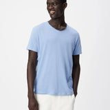 T-shirt en coton flammé à col roulotté pour homme M310003 - Bleu grisé - IKKS MEN