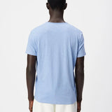 T-shirt en coton flammé à col roulotté pour homme M310003 - Bleu grisé - IKKS MEN