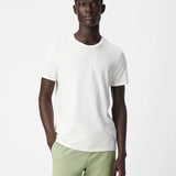 T-shirt en coton flammé avec broderie - Blanc cassé - IKKS MEN