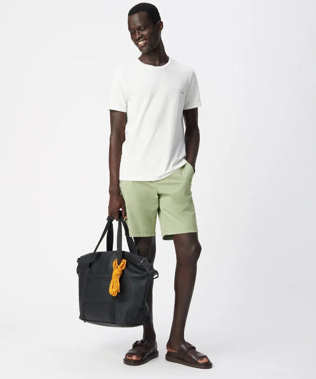 T-shirt en coton flammé avec broderie - Blanc cassé - IKKS MEN