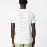 T-shirt en coton flammé avec broderie - Blanc cassé - IKKS MEN