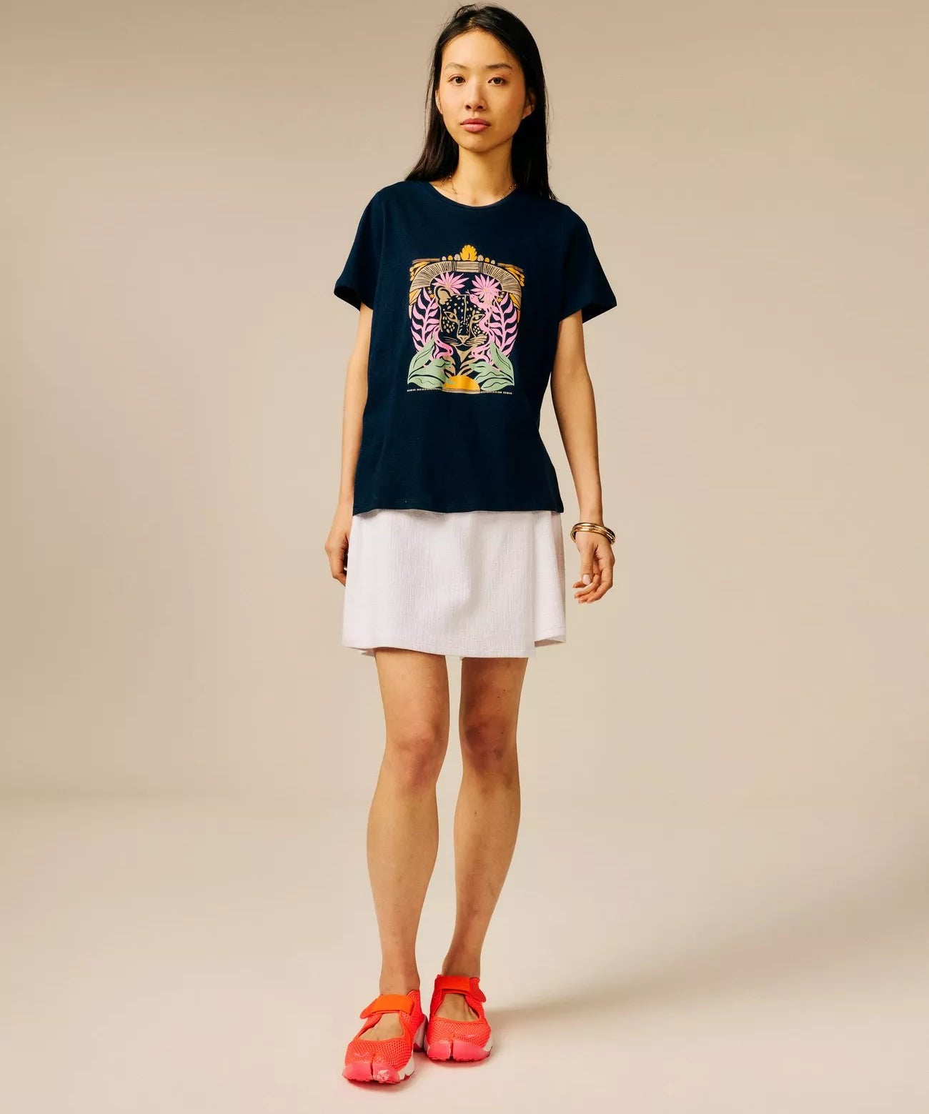 T-shirt en coton imprimé léopard et fleur Pyatym - SUN VALLEY FEMME