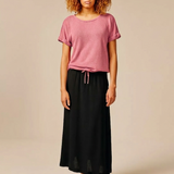 T-shirt en maille fine fluide avec cordon Dhoisy - Rose - SUN VALLEY FEMME