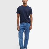 T-shirt en pur coton avec finitions tartan Aboyne - Marine - BARBOUR HOMME