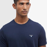 T-shirt en pur coton avec finitions tartan Aboyne - Marine - BARBOUR HOMME