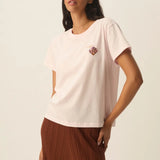 T-shirt en pur coton broderie coquillage Iliana - Rose poudré - DES PETITS HAUTS