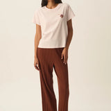 T-shirt en pur coton broderie coquillage Iliana - Rose poudré - DES PETITS HAUTS